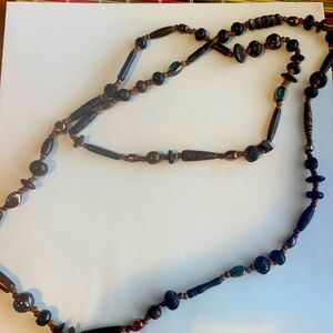 3/$5 Long Handmade Wood Beaded Necklace
